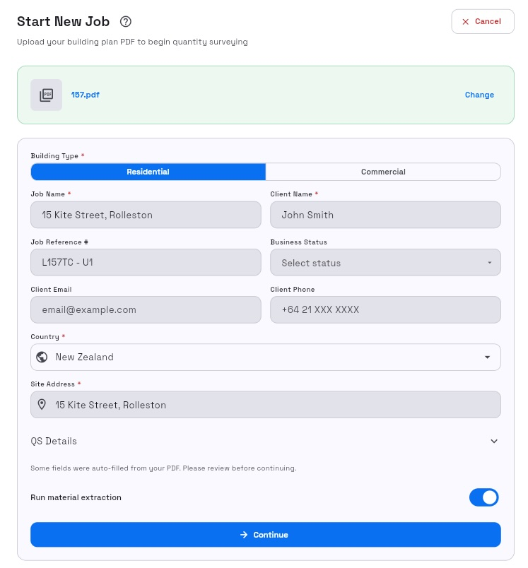 Required job details