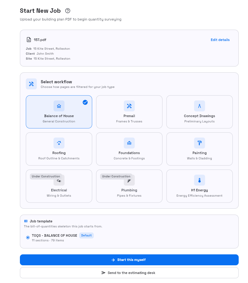 Select a workflow and job template