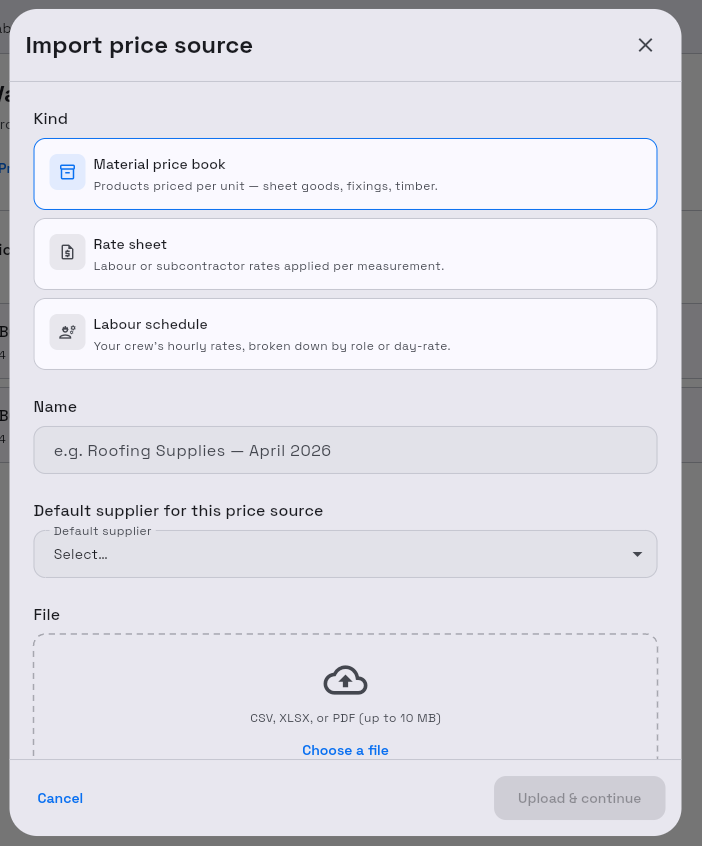 Import a price source