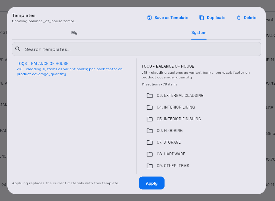 Browse and apply a job template